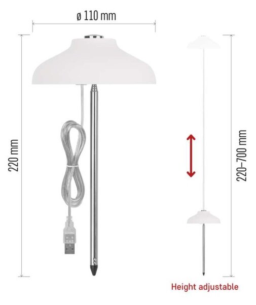 EMOS LED GROW pěstební lampa 5W, časovač, bílá