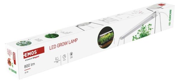 EMOS LED GROW pěstební lampa na sazenice 15W, časovač, bílá