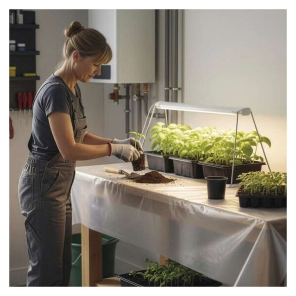 EMOS LED GROW pěstební lampa na sazenice 15W, časovač, bílá