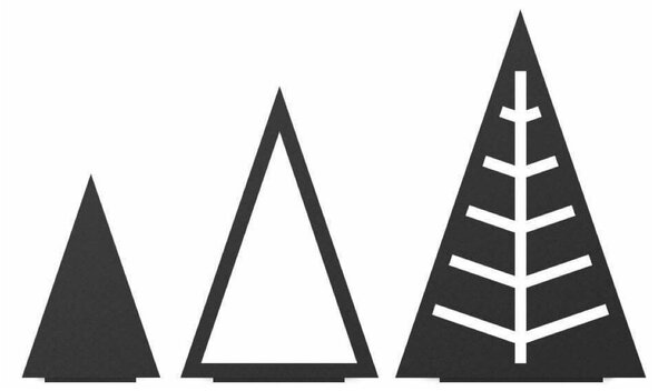 Felius Sada vánočních stromečků Triangle - černá, 3 ks FD137