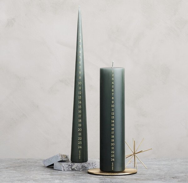 Ester & Erik Adventní svíčka Pillar Calendar - Green Soil ER132
