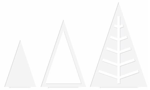 Felius Sada vánočních stromečků Triangle - bílá, 3ks FD135