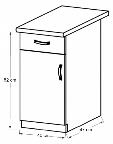 HezkýNábytek.cz Dolní kuchyňská skříňka D40S1 Provense (bílá + sosna andersen) (L). 1017386