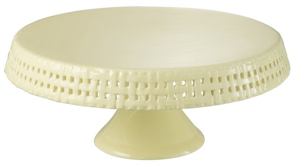 Žlutý keramický podnos na noze Hella Yellow L - Ø 34*14cm - J-Line by Jolipa