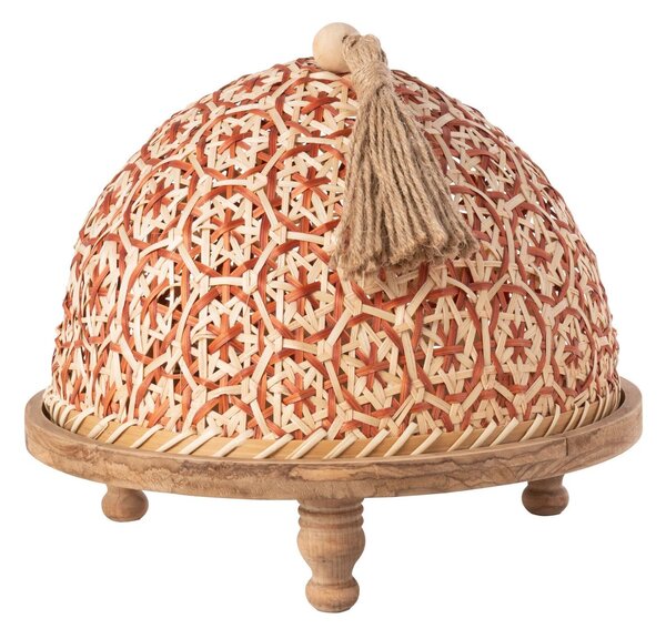Přírodní dřevěný podnos s poklopem Hood - Ø30 * 25 cm - J-Line by Jolipa