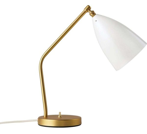 Gräshoppa Stolní Lampa Glossy Alabaster White/Brass