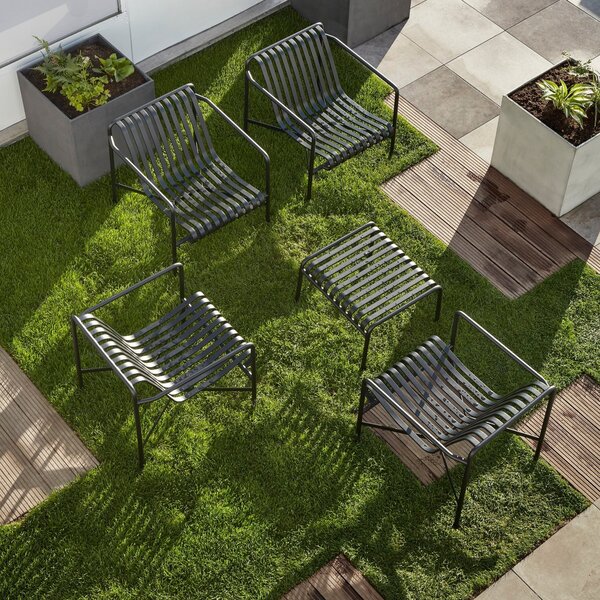 HAY Zahradní křeslo Palissade Lounge Low, Anthracite