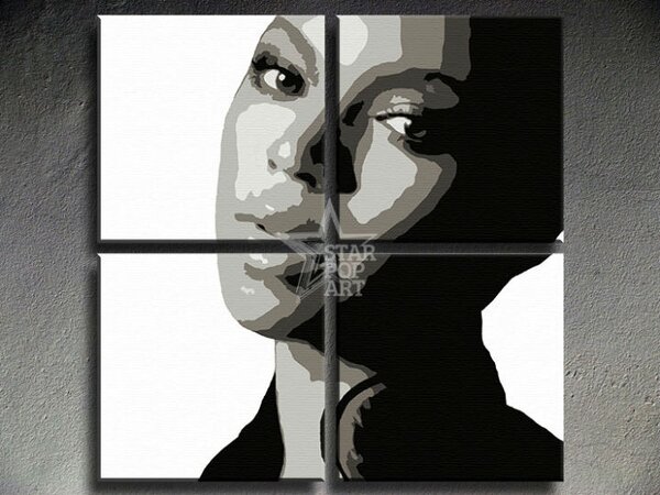 Ručně malovaný obraz POP Art BEYONCÉ 4 dílná bey | různé velikosti
