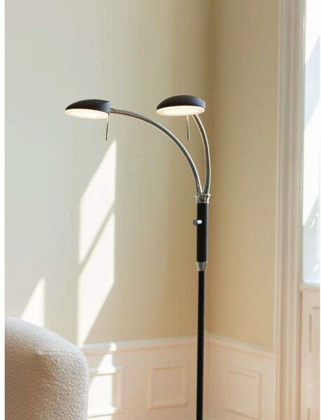 Stojací Lampa Halo Design, stmívatelné, Černá, Obývací pokoj, Kov