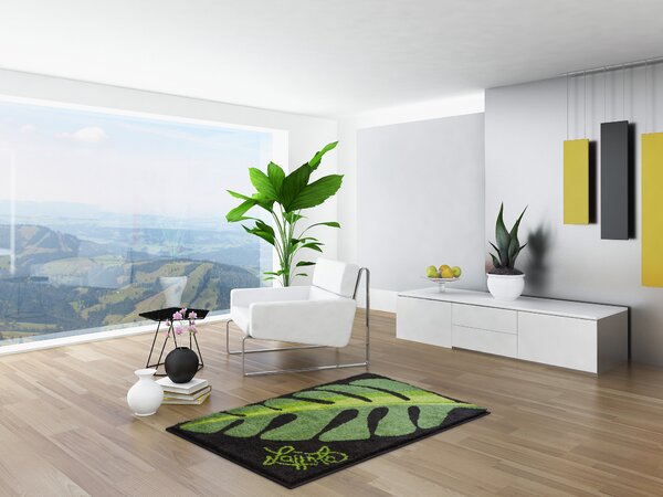 GRUND LEAF - Koupelnová předložka zelená Rozměr: 60x100 cm