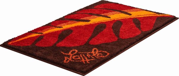 GRUND LEAF - Koupelnová předložka oranžová Rozměr: 60x100 cm