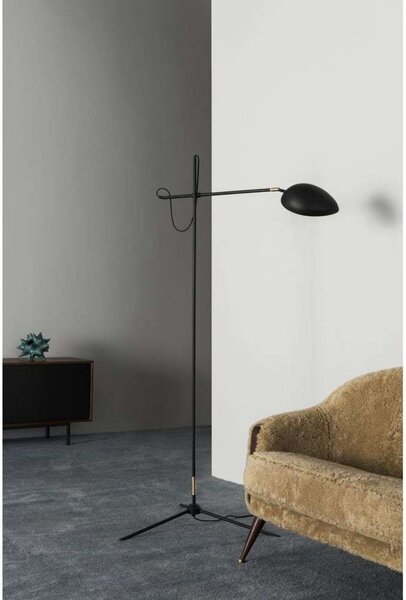 Stojací Lampa Watt & Veke, stmívatelné, Černá, Obývací pokoj, Kov, Moderní