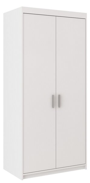 Šatní skříň 90 cm s dveřmi a korpusem v bílé barvě KN1008