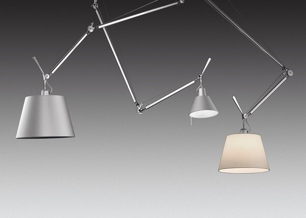 Závěsná svítidlo Artemide, Šedá, Obývací pokoj, Hliník