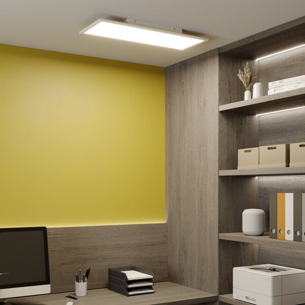 Lindby LED panel Luay, 80 x 30 cm, bílý, 3000-6000K, stmívatelný, Bílá / opál, Kuchyň, Plast, Moderní
