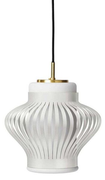 Závěsná svítidlo Warm Nordic, Opal Lamella, stmívatelné, Bílá, Jídelna, Kov, Vintage
