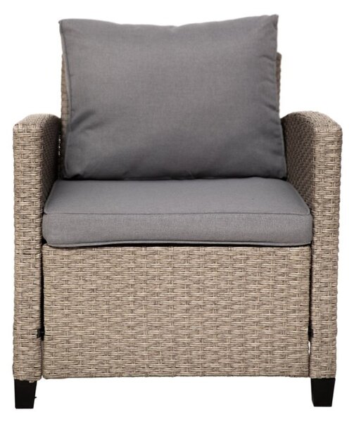 Furnigo Ratanový set Cordoba - krémový/sivé podušky