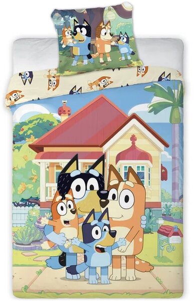 Povlečení do dětské postýlky Bluey a její rodina - 100% bavlna - 40 x 60 cm + 100 x 135 cm