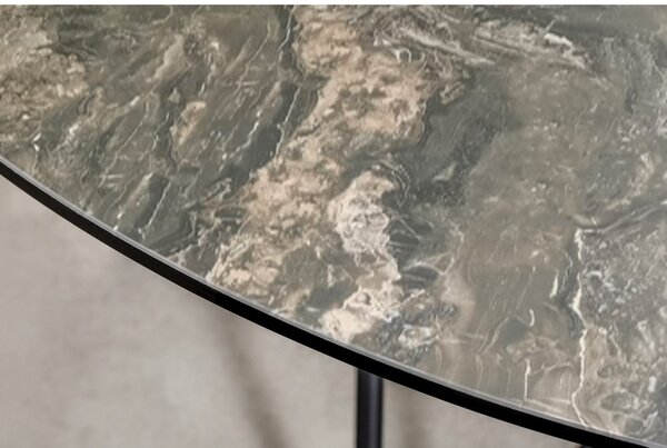 Massive home | Kulatý jídelní stůl Circular 120 cm keramika kamenný dekor