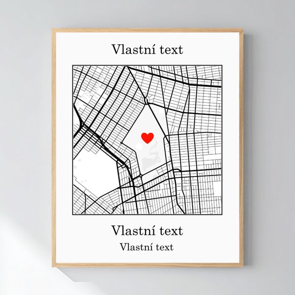 Personalizovaný magický fotoobraz v rámu - 40x50 - mapa