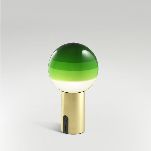 Stolní lampa MARSET, Dipping Light, stmívatelné, Zelená, Obývací pokoj, Sklo, Design