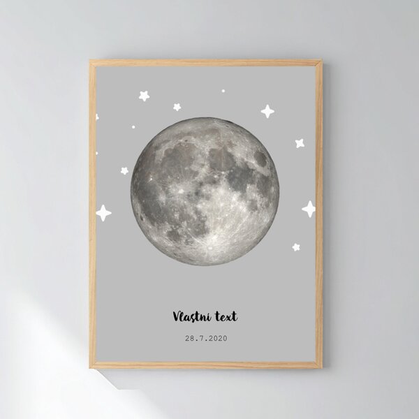 Personalizovaný magický fotoobraz v rámu - 30x40 - měsíční fáze