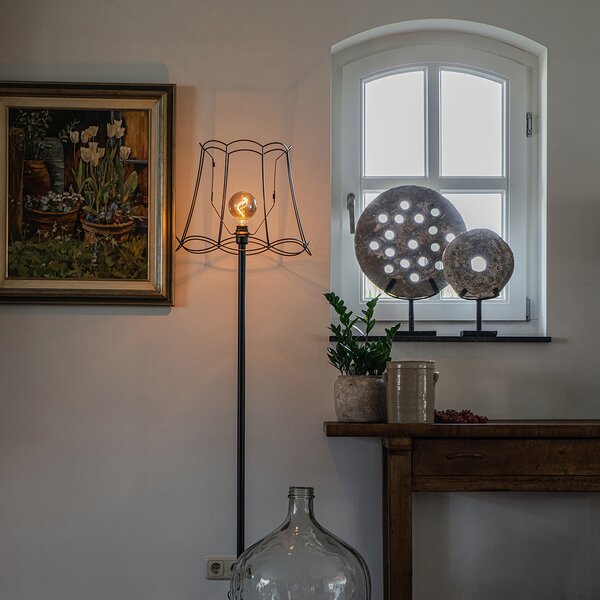 Stojací lampa černá s stínítkem Granny Frame černým 45 cm - Simplo