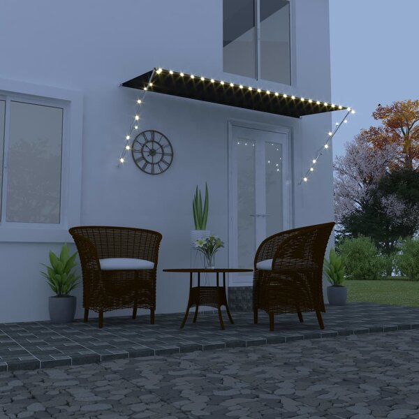 Zatahovací markýza s LED světlem 300 x 150 cm antracitová