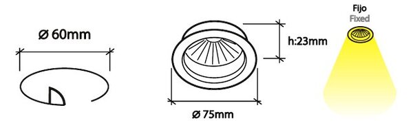 BPM 4218LED2.D40.3K Vestavné svítidlo Aluminio Blanco bílá 10W LED 230V - BPM