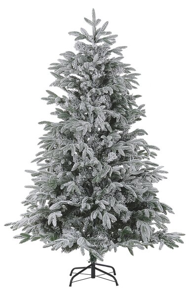 Zasněžený umělý vánoční stromek 180 cm bílý BASSIE