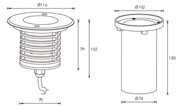 IMPR 730255 Zemní zápustné svítidlo II symetrické 230V pojezdové - DEKOLIGHT