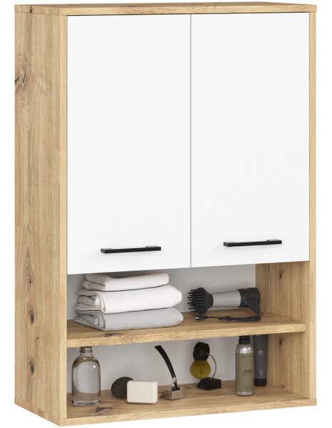 Koupelnová skříňka FIN H934 W64 2D 1P dub artisan / bílá
