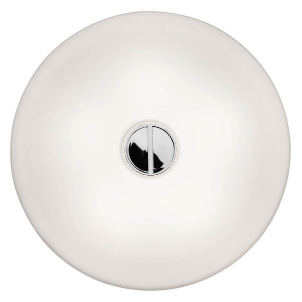 Stropní Lampa FLOS, BUTTON, stmívatelné, Bílá, Obývací pokoj, Sklo, Design
