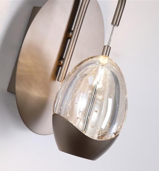 Searchlight 11142-1LT Nástěnné LED svítidlo SEEDS oválné CHAMPAGNE sklo, spínač