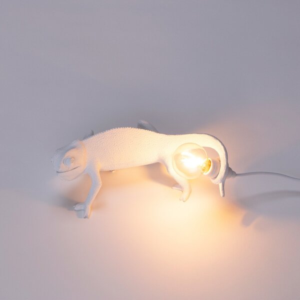 Stolní lampa SELETTI, Chameleon Lamp Going Up, Bílá, Obývací pokoj, Plast, Design