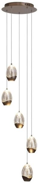 Searchlight 11141-5LT Stmívatelný LED lustr SEEDS oválná CHAMPAGNE skla