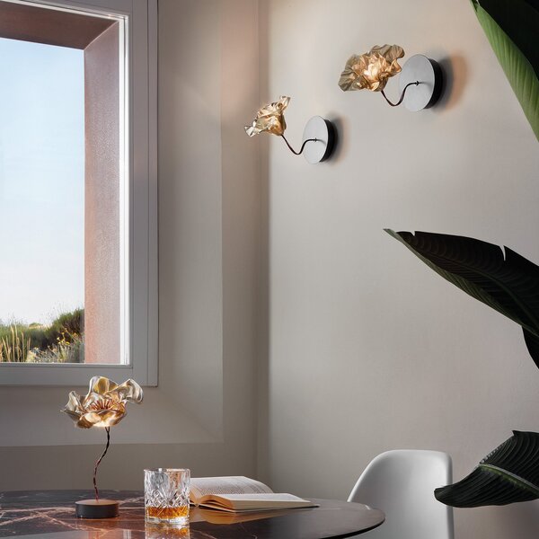 Nástěnná Svítidla Slamp, LaFleur, stmívatelné, Zlatá / mosazná, Obývací pokoj, Plast, Design
