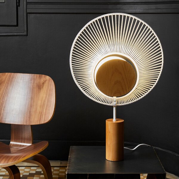 Stolní lampa Forestier, Oyster, Bílá, Obývací pokoj, Kov, Design