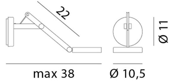 Nástěnná Svítidla Rotaliana, String W0 DTW, stmívatelné, Bílá, Obývací pokoj, Kov, Design