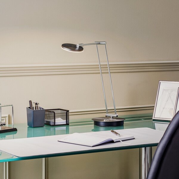 Stolní lampa Lucande, Ensley, stmívatelné, Černá, Obývací pokoj, Kov, Moderní