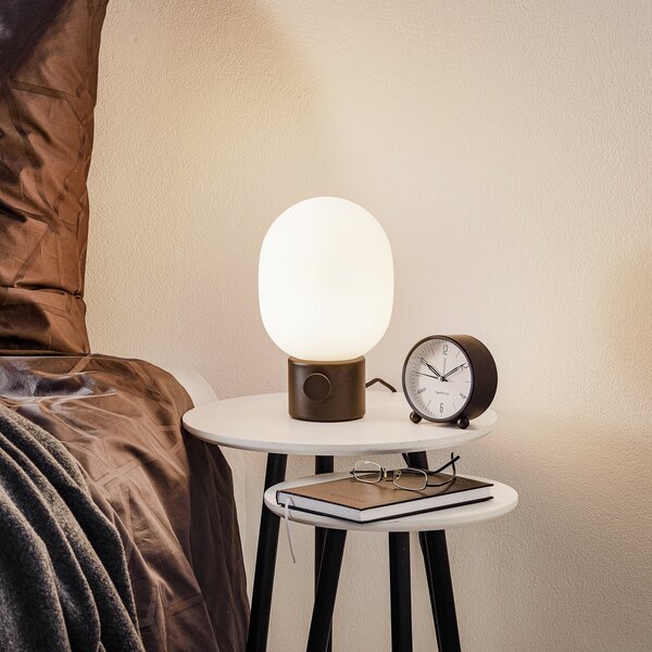 Stolní lampa Audo Copenhagen, JWDA, stmívatelné, Černá, Obývací pokoj, Sklo, Design