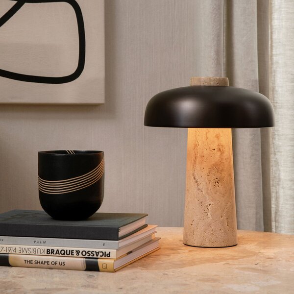 Stolní lampa Audo Copenhagen, Reverse, stmívatelné, Béžová, Obývací pokoj, Kámen, Design