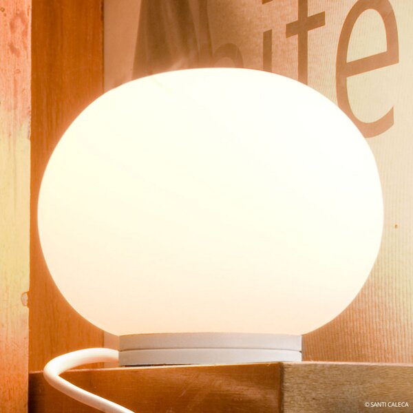 Stolní lampa FLOS, MINI, Bílá, Obývací pokoj, Sklo, Design