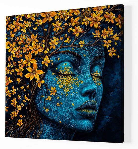 Obraz na plátně - Strom života Zlatavá snící Tereen FeelHappy.cz Velikost obrazu (šířka x výška): 40 x 40 cm