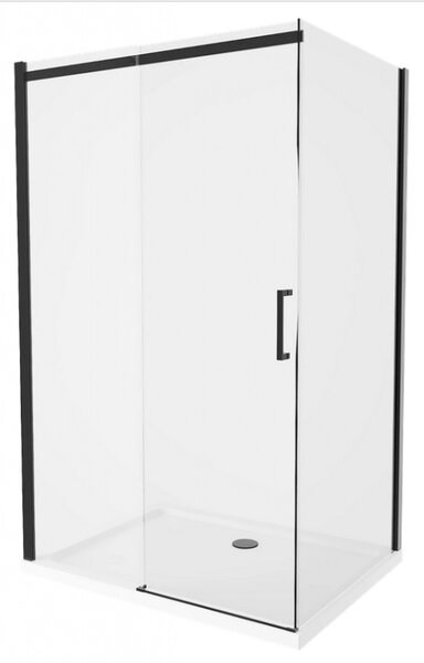ORESTE COMBI 100x90 BLACK Clear Sprchová zástěna s posuvnými dveřmi