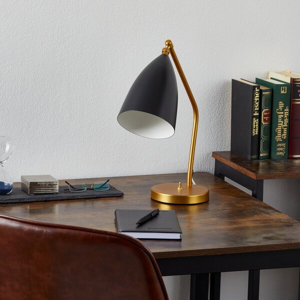 Stolní lampa GUBI, Gräshoppa, Černá, Obývací pokoj, Kov, Design