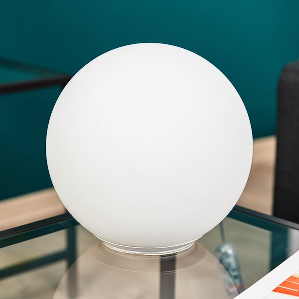 Stolní lampa Artemide, Dioscuri, stmívatelné, Bílá, Obývací pokoj, Sklo, Design
