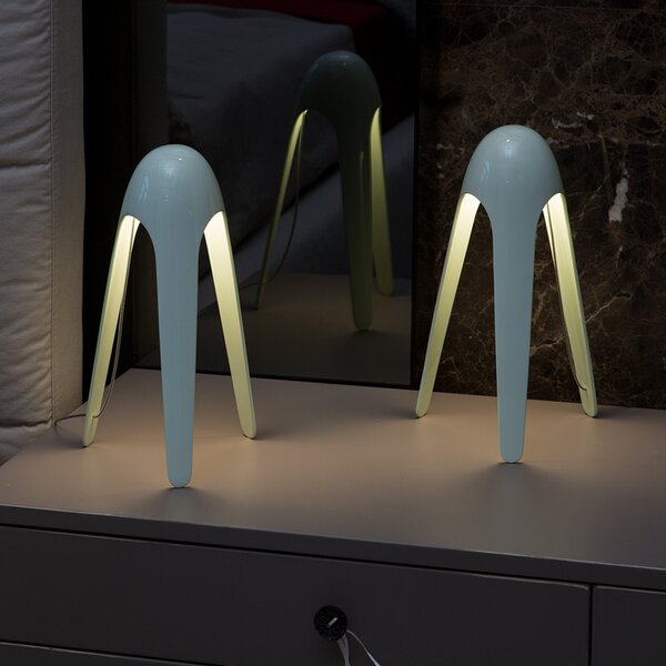 Stolní lampa Martinelli Luce, Cyborg, Modrá, Obývací pokoj, Kov, Design