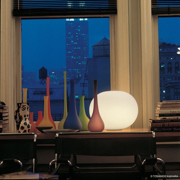 Stolní lampa FLOS, GLO-BALL, stmívatelné, Bílá, Obývací pokoj, Sklo, Design