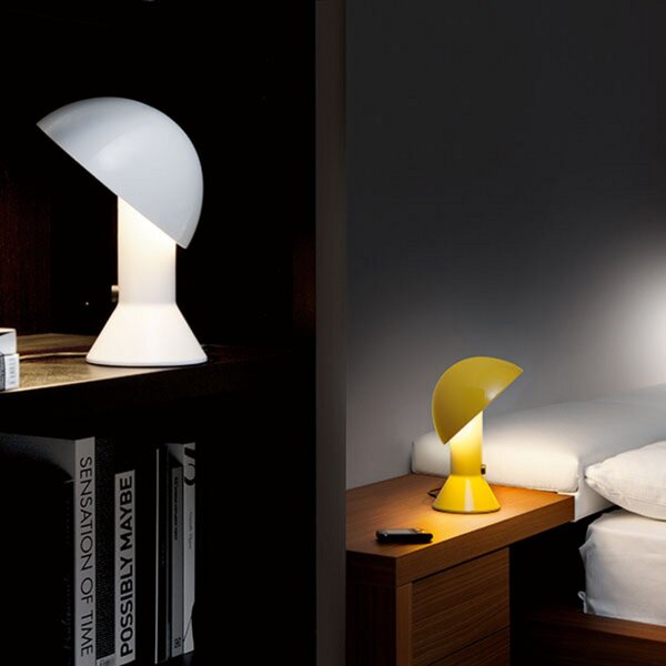 Stolní lampa Martinelli Luce, Elmetto, Žlutá, Obývací pokoj, Plast, Design